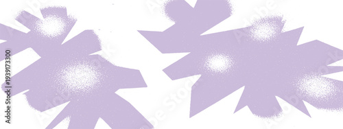 Soft lilac abstract paint spray shapes on white background
