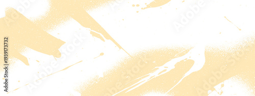 Pale yellow and white abstract paint splashes and drips, textured background for design