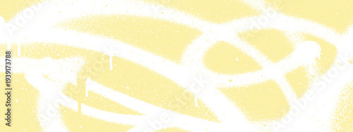 Light yellow abstract graffiti strokes and paint drips, urban art background texture
