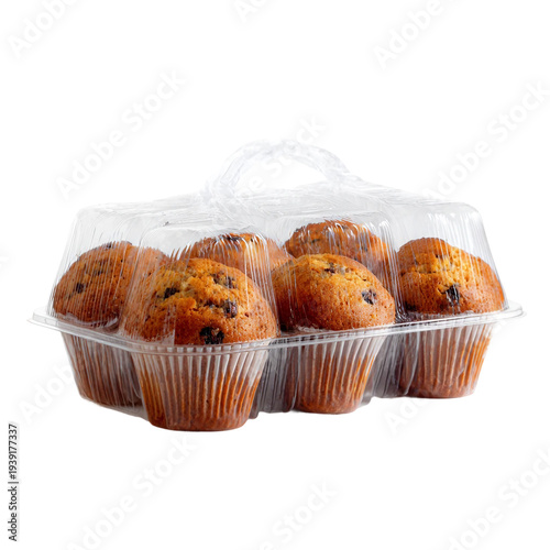  Pre packaged Muffins, transparent isolated on with white background