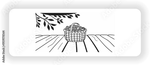 Cartoon vector illustration of a chocolate cake and ice cream cup design with food icons for a cafe or grill