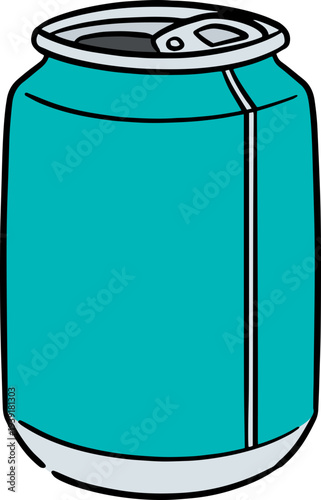 Hand drawn illustration of aluminum can
