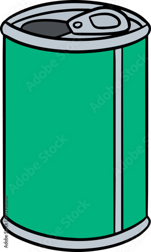 Hand drawn illustration of aluminum can