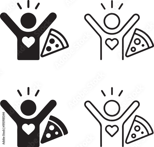 Isolated Pizza Lover Celebration Icon Design, Pizza Lover Celebration icon, Pizza Lover Celebration vector, pizza fan event graphic, food holiday concept, tasty pizza illustration