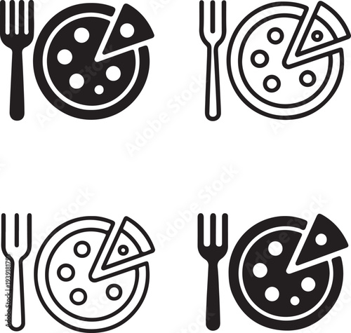 Isolated Pizza Restaurant Menu Icon Design, Pizza Restaurant Menu icon, Pizza Restaurant Menu vector, pizza shop menu concept, food business illustration, restaurant branding graphic