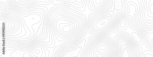 Abstract terrain map contour line seamless pattern geometric grid landscape technology modern white background