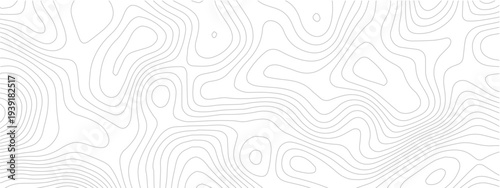 Abstract terrain contour line seamless pattern geometric landscape grid map exploration technology background white design