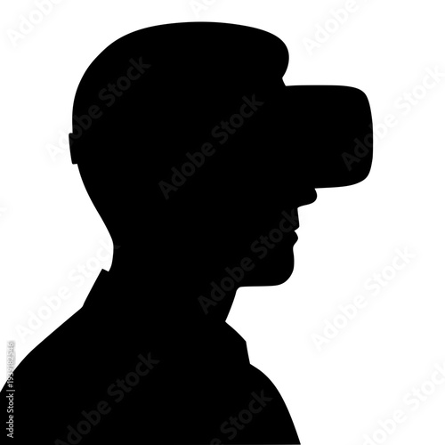 Silhouette of a Person Wearing Virtual Reality Headset