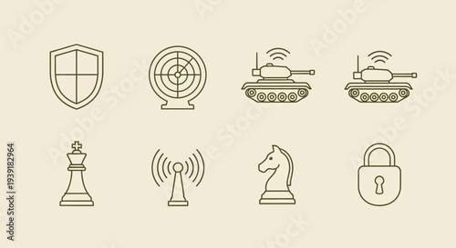 Security Icons Set for Protection and Defense.