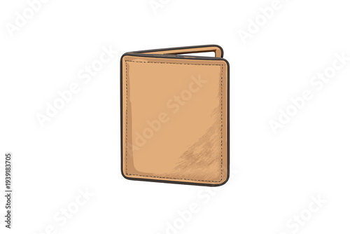 Leather wallet placed on a flat surface showing a simple design and
