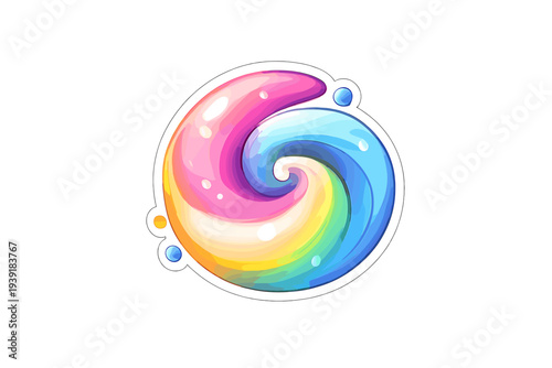 Swirling colorful design showing a blend of pink and blue tones in a