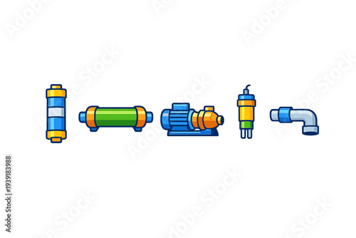 Different types of plumbing components on display for installation and