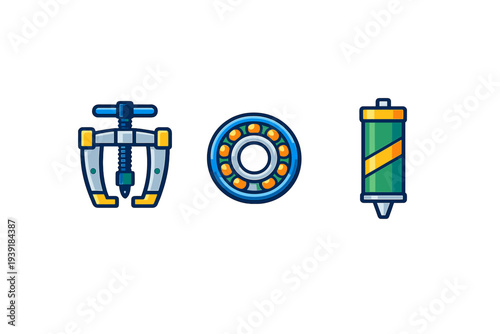 Tools for mechanical work including a tool a bearing and a grease tube