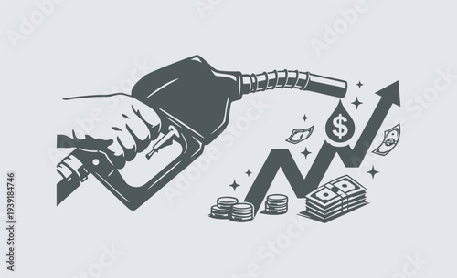 Gasoline and diesel fuel icon set on white background, Fuel pump nozzle sign. Gasoline, Gas station icon. Vector illustration of fueling nozzle gasoline, diesel, gas isolated on white background. Petr