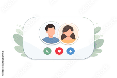 People on a video call connection showing two individuals on a screen