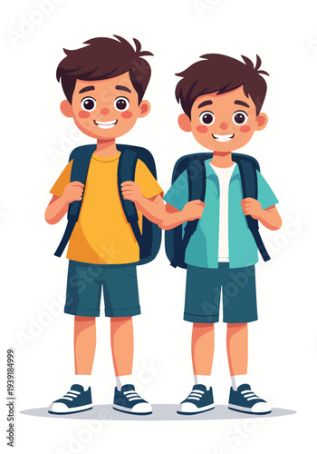 Kindergarten, kids and face with smile on floor for education, knowledge learning at academy. Students, friends happy with diversity school for child development, scholarship bonding vettoriale