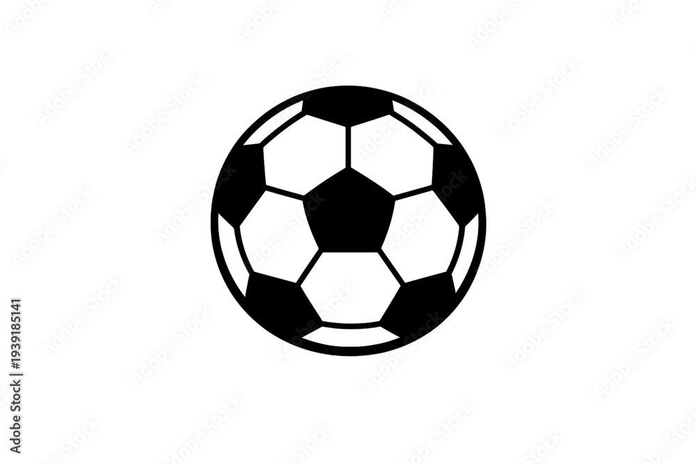 Fototapeta premium Round black and white soccer ball resting against a plain background