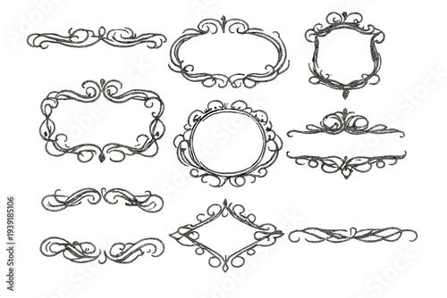 Decorative frames for art and design projects in various shapes and