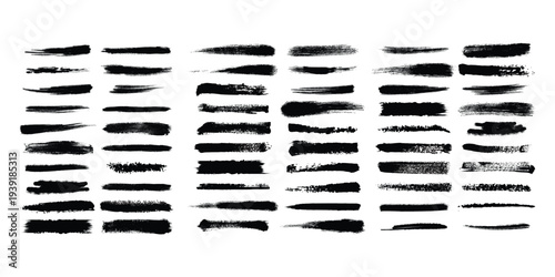 Black brush strokes on in horizontal lines pattern