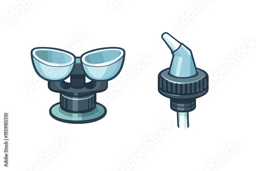 Detailed view of two tools used for dispensing liquids in kitchens or