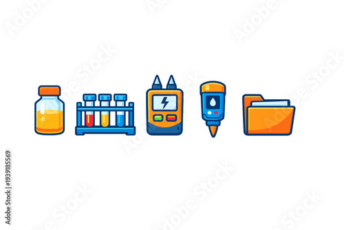 Various laboratory tools and equipment used for scientific testing and