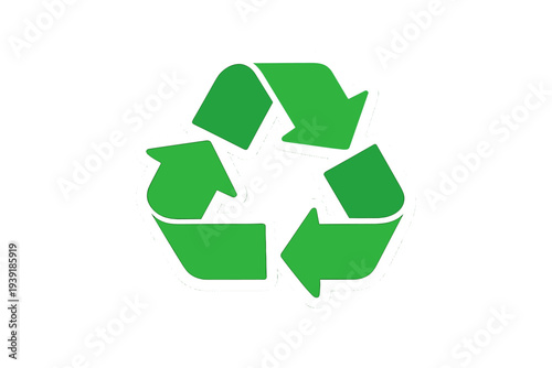 Green recycling symbol represents the importance of waste management