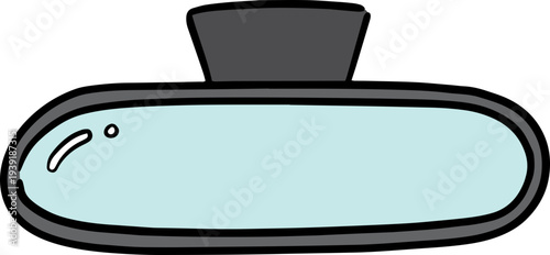 Hand drawn illustration of rear view mirror