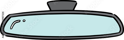 Hand drawn illustration of rear view mirror