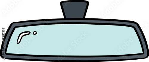 Hand drawn illustration of rear view mirror