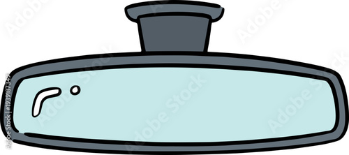 Hand drawn illustration of rear view mirror