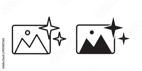 Ai photo generate icon vector illustration designs pack. EPS10