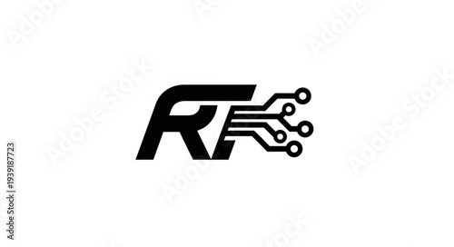 Modern RT Tech Logo - Innovative Circuitry Design and Branding.