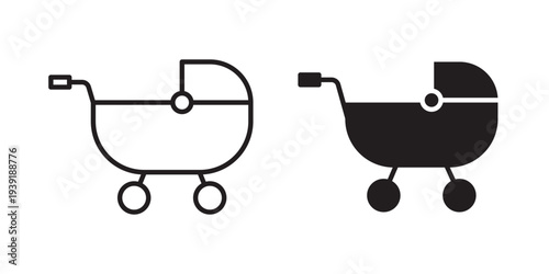 Baby carriage icon vector illustration designs pack. EPS10