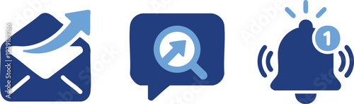 Set of 3 notification icons vector