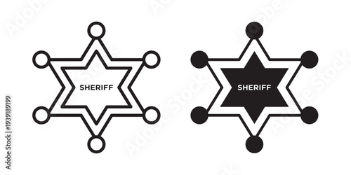 Badge Sheriff icon vector illustration designs pack. EPS10