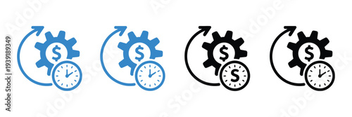 Optimization Analysis icons vector illustration, multiple styles