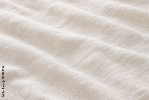 Soft Cream Beige Textured Fabric, Cozy Blanket Pleats, Gentle Waves, Minimalist Textile Background