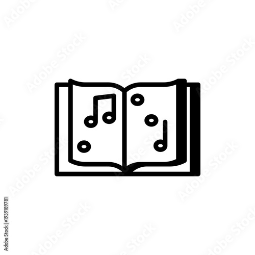 Music notes book songbook icon