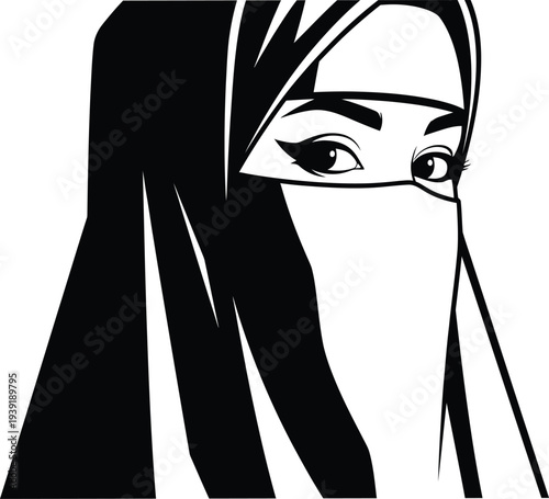 Anime girl with long hair and expressive eyes peeking