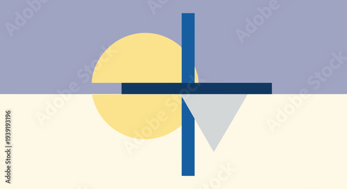 Abstract geometric shapes in muted tones a striking silhouette