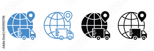Logistic icons vector illustration, multiple styles