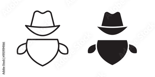 Cowboy icon vector illustration designs pack. EPS10