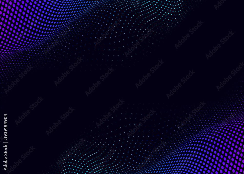 Obraz premium Abstract Vibrant Digital Wave Background with Gradient Halftone Dots