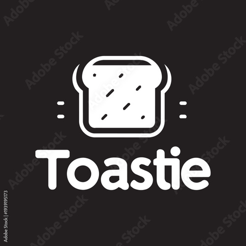 Toastie Bread Logo Minimal Toast Slice Icon Modern Bakery Cafe Brand Identity Black White Food Logo Design