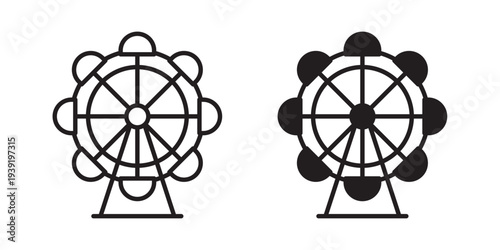 Ferris wheel icon vector illustration designs pack. EPS10