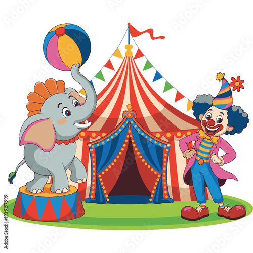circus clown vector illustration