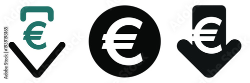 Euro currency icon vector illustration, financial transaction and economy symbol, business and banking concept, money and finance graphic design.