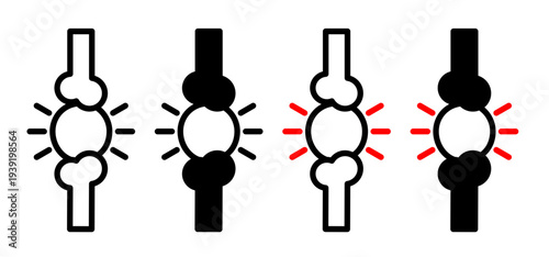 Herniated disc icons pack. vector illustrations designs