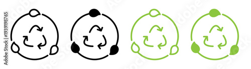 Leaves eco recycle icons pack. vector illustrations designs