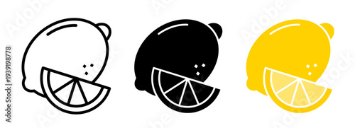 Lemon icons pack. vector illustrations designs